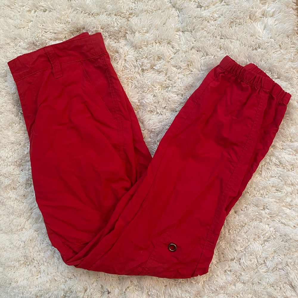Red Nylon Cargo Pants (SIZE 0/ XS)